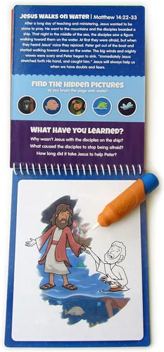 Miniatura 4 de Water Reveal Libro de Escrituras para colorear para niños a partir de 3 años en adelante, Historias bíblicas del Nuevo Testamento: Preescolar