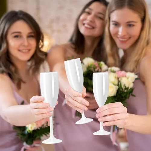 Miniatura 6 de XUWAIDSGN Copas de champán de acrílico Copas de champán para boda Copa de brindis de champán de acrílico Vaso de champán de plástico reutilizable