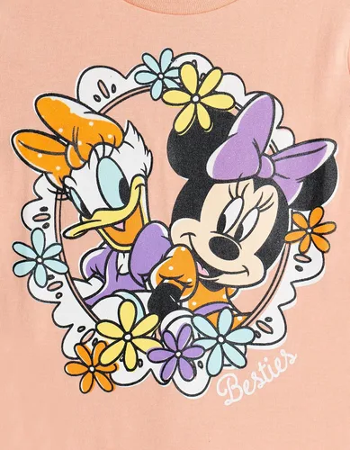 Miniatura 43 de Disney Minnie Mouse - Conjunto de camiseta floral arcoíris y pantalones cortos de cambray, tallas de bebé a niño grande (12 meses - 14-16)