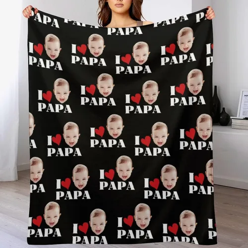 D-Story Mantas faciales personalizadas, regalo personalizado con fotos para papá, día del padre