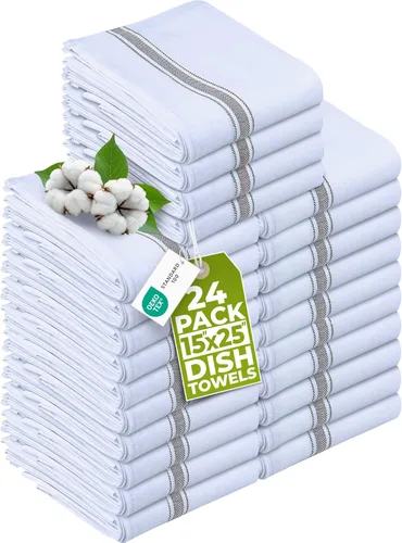 Miniatura 14 de Utopia Towels Juego de 12 paños negros de 15 x 25 pulgadas, 100% algodón hilado en anillo, altamente absorbentes y reutilizables, juego de barra