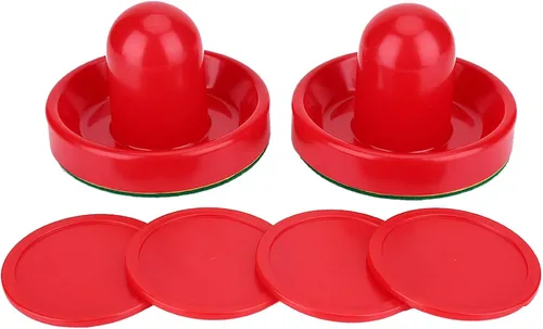 Miniatura 2 de VGEBY Empujadores de hockey de aire, discos ligeros de repuesto de hockey de aire y porteros deslizantes para mesas de juego (S), Como se muestra