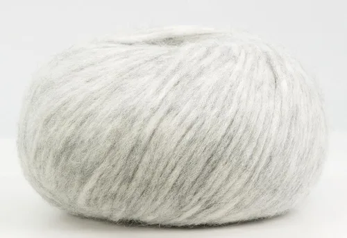 Miniatura 3 de Juego de 3 hilos de lana merino de alpaca bebé [426 yardas en total] gris claro, #4 peinado