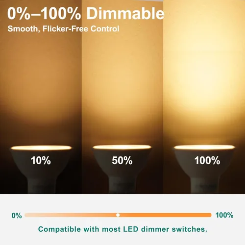 Miniatura 4 de DiCUNO Bombilla LED GU10 regulable, equivalente a 40 W, blanco cálido 2700 K, 450 LM, MR16 GU10 LED para foco, iluminación de pista, bombilla de 5 W