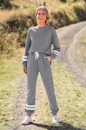 Miniatura 116 de Prettygarden - Conjunto de pijama de dos piezas para mujer, diseño de teñido anudado, sudadera informal de manga larga con pantalones largos, ropa