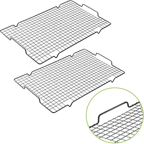 Miniatura 9 de HULISEN Rejilla de enfriamiento de 16 x 10 pulgadas, estante antiadherente para hornear con mango que se adapta a media bandeja de hoja, estantes