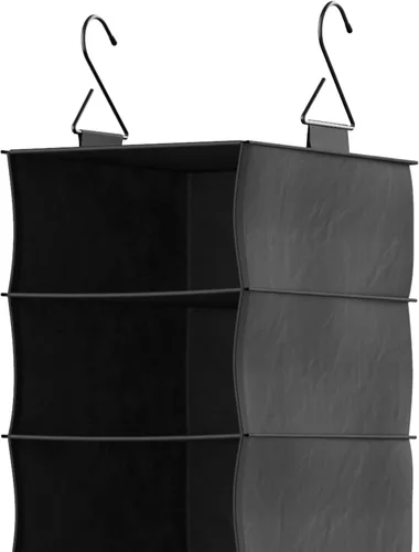 Miniatura 4 de ClosetMaid 20502 Organizador de armario colgante de tela de 10 estantes para zapatos, sombreros, bolsos, ropa con acabado negro carbón