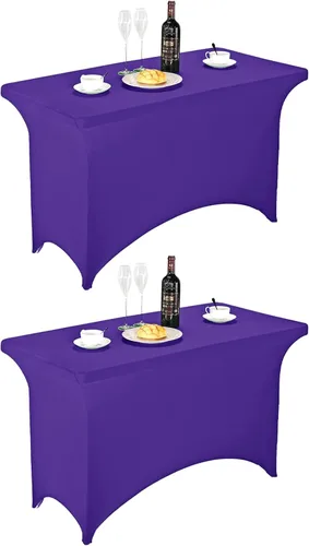 Miniatura 66 de FORLIFE - Funda de mesa de elastano, mantel ajustado de 4 pies para mesas rectangulares, funda elástica para patio, universal para bodas, banquetes