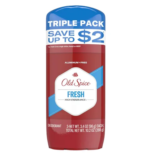 Desodorante Old Spice sin aluminio para hombres, alta resistencia, defensa contra el sudor y protección contra el olor 24/7, frescura duradera y