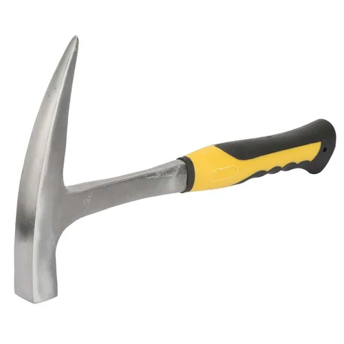 Martillo de acero de doble cabeza con mango de goma para estudio geológico y minería (S(6.5 x 2.9 pulgadas)
