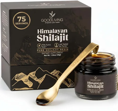 Resina Shilajit del Himalaya, 400 mg de alta potencia, Shilajit puro probado en laboratorio para hombres y mujeres, 75% ácido fúlvico, más de 85