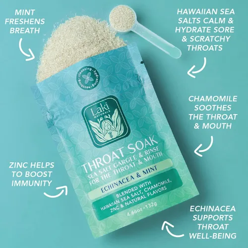 Miniatura 4 de Laki Naturals Bolsa para remojar la garganta de equinácea y menta con cucharada