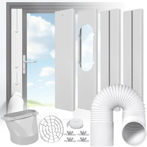 Miniatura 10 de Kit de ventana de aire acondicionado portátil, kit de ventilación de CA universal ajustable con manguera de escape de 5.9 pulgadas para ventanas