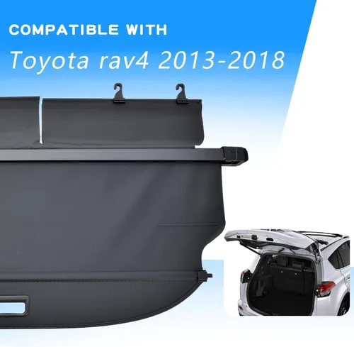 Miniatura 2 de Cubierta de cajuela compatible con Rav4 2013-2018, cubierta retráctil para sombra trasera de privacidad 2014 2015 2016 2017 Accesorios para Rav4
