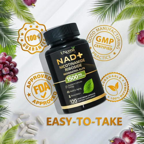 Miniatura 7 de Suplemento NAD 1500mg - NAD+ Liposomal Nicotinamida Ribósido con Resveratrol, NAD Plus Potenciador - Apoyo para la Salud Celular, Resistencia