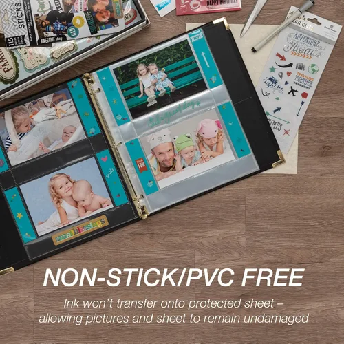 Miniatura 5 de Samsill Páginas de fotos de 4 x 6 pulgadas para carpeta de 3 anillos de 4 x 6, paquete de 25), con capacidad para 100 imágenes, cada página de fotos