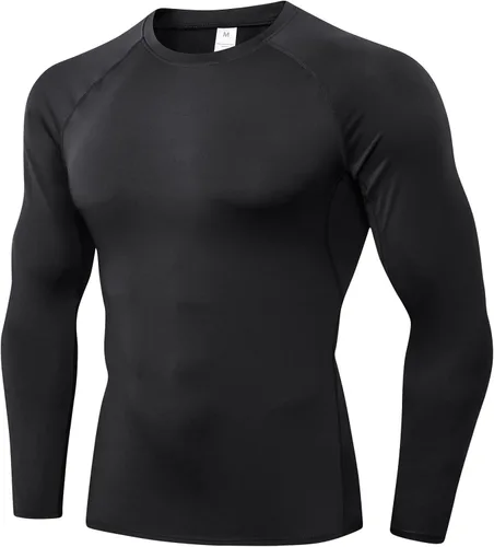 Miniatura 8 de SPVISE Paquete de 1 o 3 camisetas de compresión para hombre, de manga larga, para entrenamiento, gimnasio, correr, ropa interior deportiva fresca