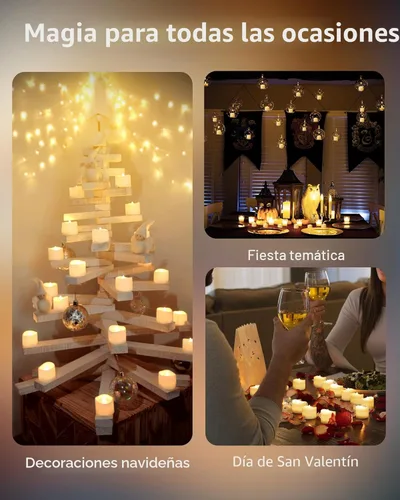Miniatura 7 de Homemory 24 velas parpadeantes sin llama que funcionan con pilas, más de 200 horas de luces LED eléctricas falsas para decoración votiva, de mesa