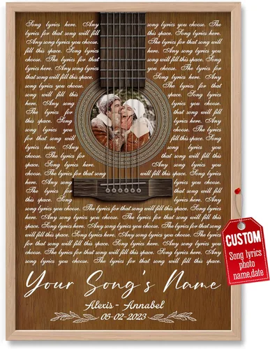 Miniatura 14 de H-DEWALL Póster personalizado de letras de canciones, regalos para marido, foto inspiradora, arte de pared, decoración de casa, sala de estar