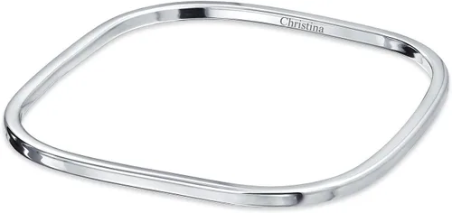 Miniatura 5 de Pulsera de plata de ley 925 con forma cuadrada lisa y grabable para mujer, Metal