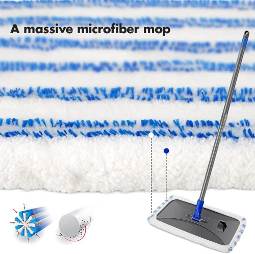 Miniatura 7 de Masthome PVA - Trapeador de esponja con 3 repuestos absorbentes y mopa de microfibra extra grande para limpieza de suelos con 5 almohadillas