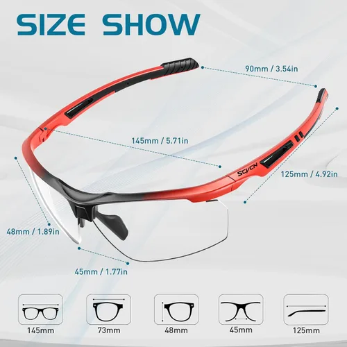 Miniatura 3 de SCVCN Gafas de sol deportivas fotocromáticas para ciclismo, gafas transparentes para hombres y mujeres, protección UV400, MTB BMX, pesca, correr