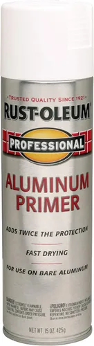 Rust-Oleum 254170 Spray de imprimación de aluminio profesional, 15 onzas, blanco plano