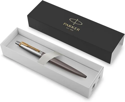 Miniatura 8 de PARKER Jotter XL - Bolígrafo de punta media, color gris, con bordes dorados, recambio de tinta azul, caja de regalo, regalo perfecto de graduación