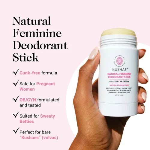 Miniatura 2 de Kushae Desodorante femenino natural en barra para mujer, sin aluminio, totalmente natural, sin perfume y sin fragancia, desodorante sólido, 2 onzas