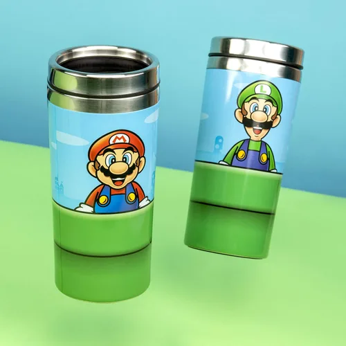Miniatura 3 de Paladone Super Mario Warp Pipe - Taza de viaje de acero inoxidable de 15.2 fl oz, con licencia oficial de Nintendo