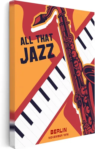 Miniatura 18 de Poster Master Lienzo ilustrado – Impresión minimalista retro – San Sebastián, festival de jazz, piano, estética – Regalo para artista, amigo