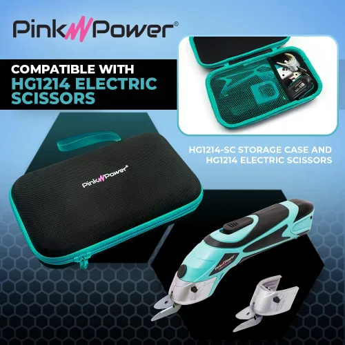 Miniatura 6 de Pink Power Tijeras eléctricas de tela para manualidades, costura, cartón y alfombras, herramienta de corte profesional resistente, tijeras Aqua