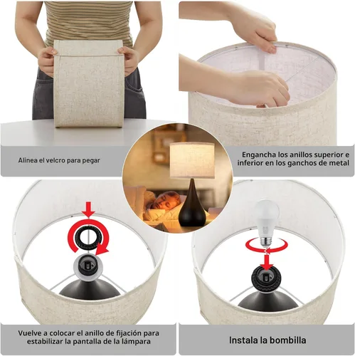 Miniatura 9 de Juego de 2 lámparas táctiles modernas de 18.1'' para mesita de noche con brillo regulable de 3 niveles, lámparas de mesa para sala de estar