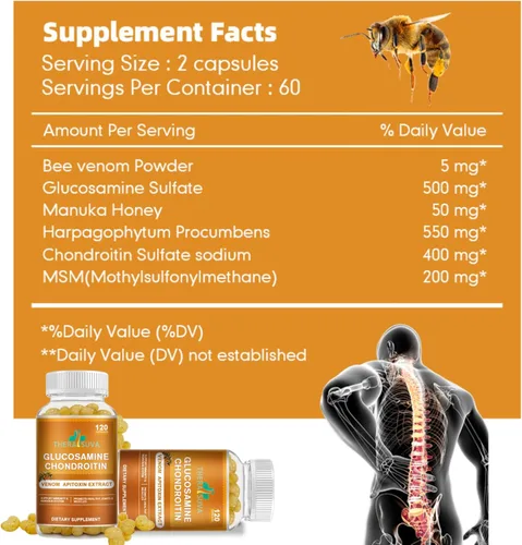 Miniatura 5 de TheraSuva Complejo de glucosamina condroitina MSM – Suplemento natural de apoyo, movilidad y flexibilidad, suministro de 2 meses, 120 cápsulas