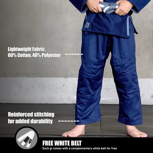 Miniatura 3 de Elite Sports Kids BJJ GI - Kimono brasileño Jiujitsu Gi con tela preencogida y cinturón, para niños y jóvenes, aprobado por la IBJJF