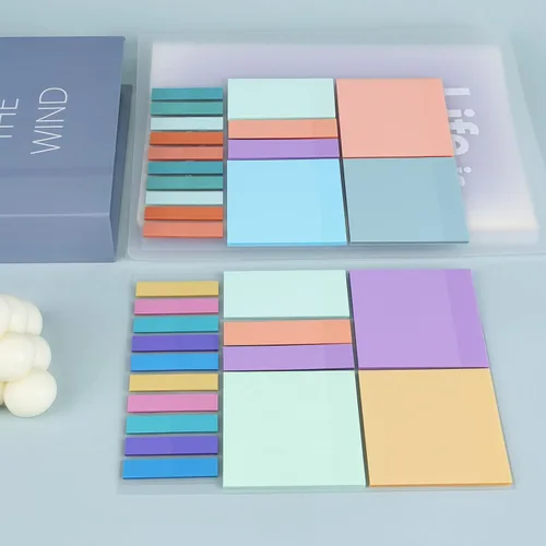 Miniatura 6 de Temiary 500 hojas de notas adhesivas transparentes de color macarrón de 3 x 3 pulgadas, impermeables Bloc de notas transparente, pestañas de libro