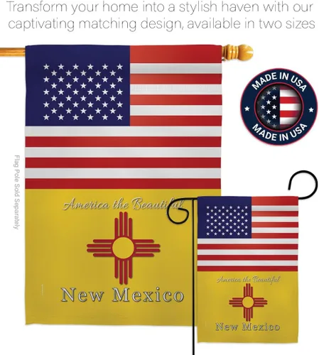 Miniatura 4 de Americana Home & Garden US New Mexico House Flag 2 pcs Pack Regional States American Territories Republic Country Particular Area Decoration Banner