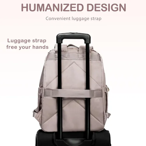 Miniatura 8 de VANKEAN Mochila para laptop de 17.3 pulgadas para mujer, bolsa de trabajo para laptop a la moda con puerto USB, mochilas impermeables, elegantes