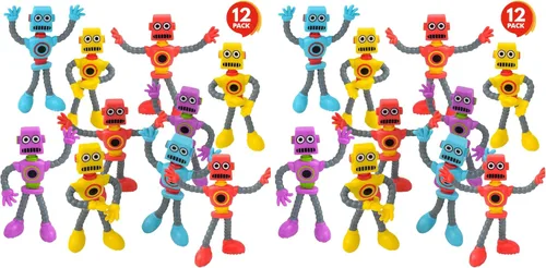 Miniatura 7 de ArtCreativity Figuras de robot flexibles, juego de 12 figuras flexibles para hombres, recuerdos de fiesta de cumpleaños para niños y niñas, juguetes