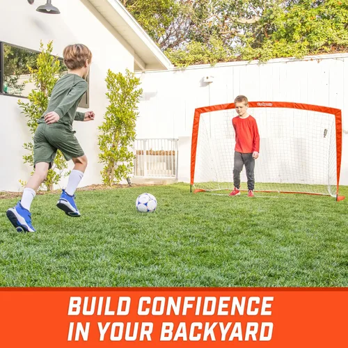 Miniatura 5 de GoSports - Arcos de fútbol portátiles para niños, 13 opciones de color, elige 4 x 3 pies o 6 x 4 pies, redes desplegables de tono de equipo para Rojo