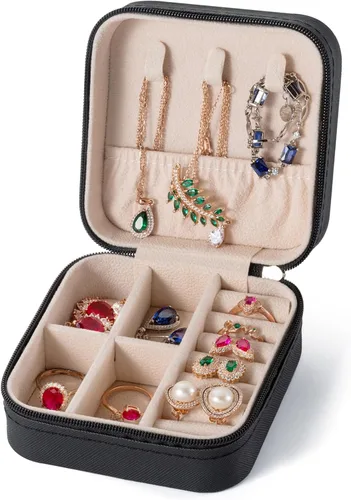 Estuche de joyería de viaje, caja organizadora de joyas, organizador de joyas organizador de anillos pequeños de viaje, organizador de collar,