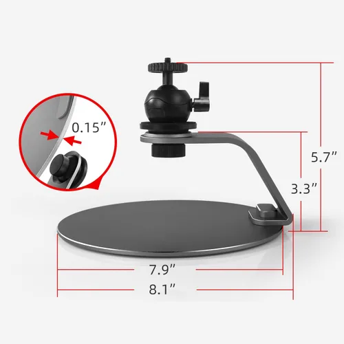 Miniatura 6 de Soporte de proyector móvil con cabezal de bola de 1.496 in inclinable ajustable, soporte de proyector de escritorio portátil para proyectores