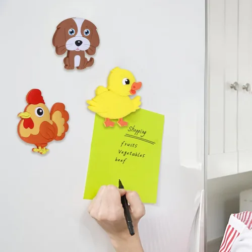 Miniatura 6 de SUPINEEDO Imanes de refrigerador para niños, lindos imanes de refrigerador de animales de granja para niños pequeños de 1-3 años, imanes