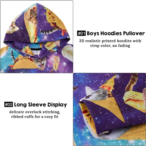 Miniatura 4 de Ahegao Sudaderas con capucha para niños de 6 a 16 años para adolescentes y niños con estampado 3D con bolsillo