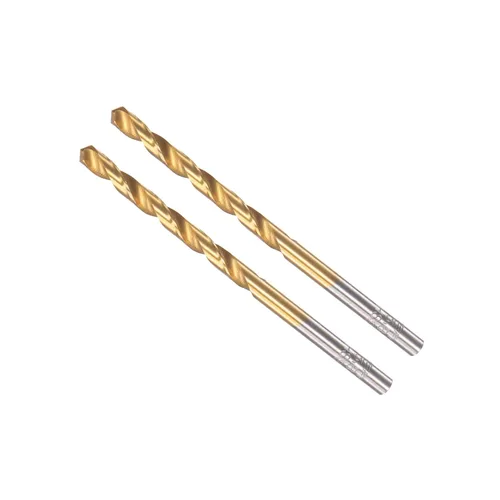Miniatura 14 de Brocas helicoidales, diámetro de perforación de 0.154 in, acero de alta velocidad recubierto de titanio 6542 vástago redondo recto