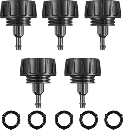 Miniatura 8 de Paquete de 5 adaptadores de manguera de riego por goteo, adaptador de manguera de riego por goteo, conector de grifo con arandelas para sistema