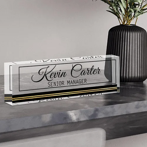 Miniatura 31 de Placa de identificación personalizada para escritorio, decoraciones de escritorio de acrílico, regalos de agradecimiento para empleados, regalos