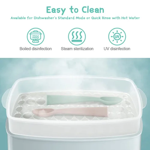 Miniatura 5 de Vicloon Cucharas de silicona para bebés – 4 piezas de primera etapa para bebés, ultra duraderas y a prueba de masticación, utensilios para bebés