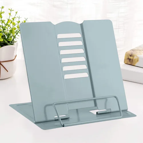 Miniatura 8 de MSDADA - Soporte de libros de escritorio, soporte de libros de lectura, de metal, ajustable, para libros de cocina, documentos, portátil