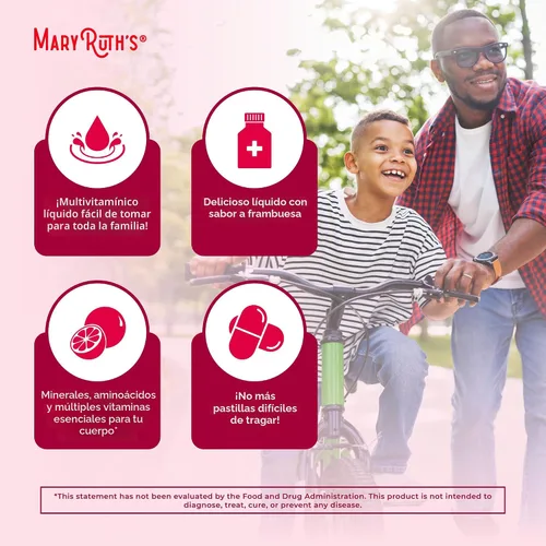 Miniatura 6 de MARYRUTH'S - Paquete de viaje multivitamínico líquido para la mañana Multivitamínico para hombres y mujeres Vitamina A C D E B6 B12 Biotina Zinc